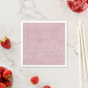 Serviette En Papier Tissu faux lin élégant rose
