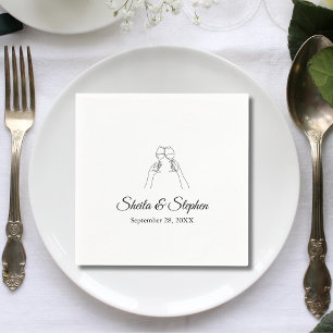 Serviette En Papier Toast au Champagne Cocktail de Mariage Personnalis