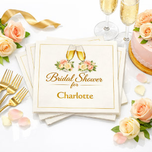 Serviette En Papier Toast au Champagne pour une Élégante Fête de Maria
