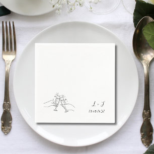 Serviette En Papier Toast de Champagne Monogramme Personnalisé de Mari