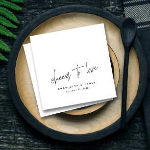 Serviette En Papier Toasts Modernes à l'Amour Élégant Mariage Personna