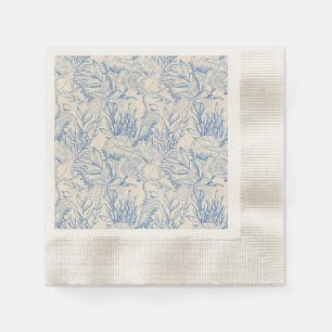 Serviette En Papier Toile bleu océan élégant