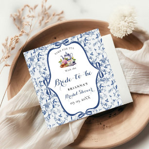 Serviette En Papier Toile bleue de jouy Tea Party Douche nuptiale