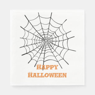Serviette En Papier Toile d'araignée et yeux pour Halloween