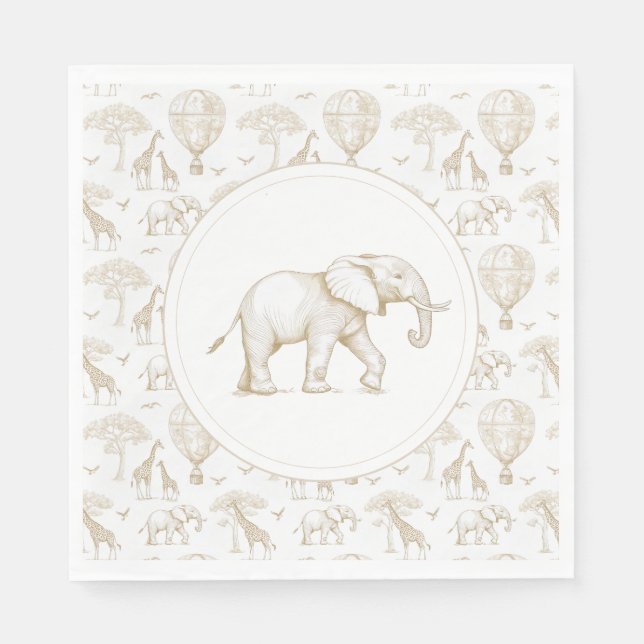 Serviette En Papier Toile de Baby shower classique Little Wild (Devant)