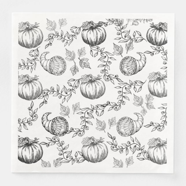 Serviette En Papier Toile de Black Pumkin Paper Dining Napkin (Devant)