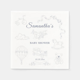 Serviette En Papier Toile de Jouy Nursery Baby Shower