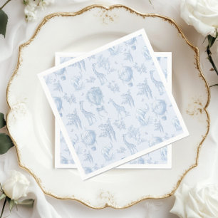 Serviette En Papier Toile Safari Hot Air Balloons Baby shower bleu