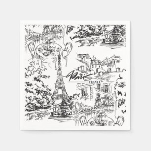 Serviette En Papier Toile Tour Eiffel