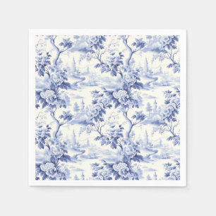 Serviette En Papier Toile vintage Florale Bleu