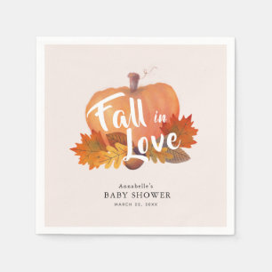 Serviette En Papier Tombe dans l'amour Citrouille Feuille Baby shower 