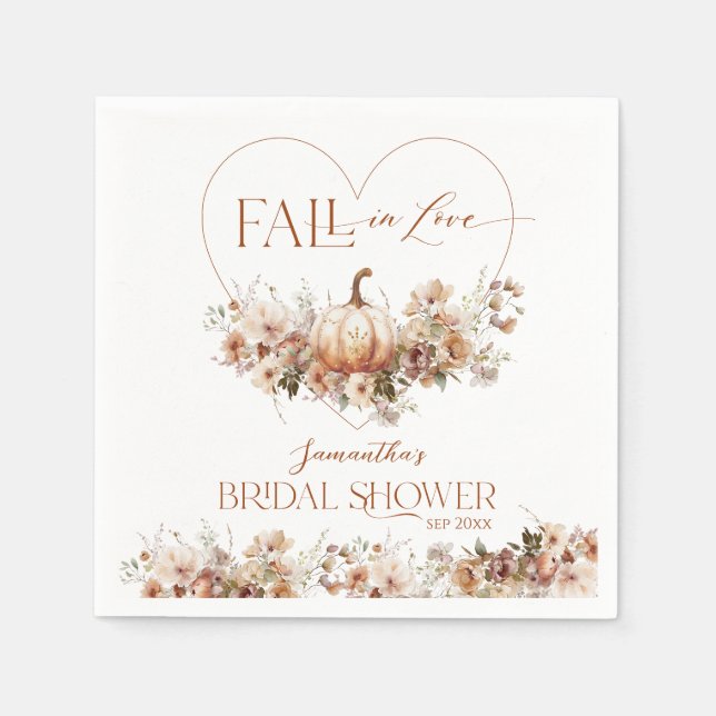 Serviette En Papier Tomber amoureux Citrouille Fête des mariées Fleur  (Devant)