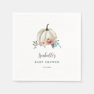 Serviette En Papier Tomber dans l'amour Baby shower Citrouille Floral