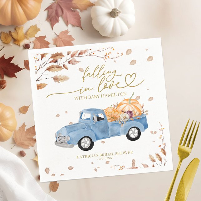 Serviette En Papier Tomber dans l'amour Baby shower d'automne (Créateur téléchargé)