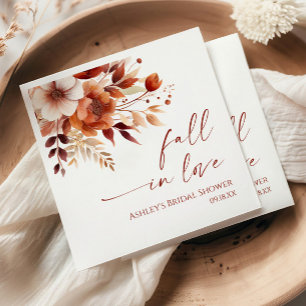 Serviette En Papier Tomber dans l'amour Rusty Bourgogne Fête des marié