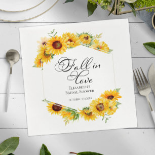 Serviette En Papier Tomber dans l'amour Sunflowe Fête des mariées d'au