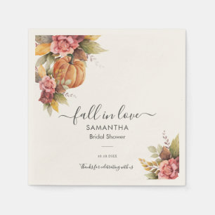 Serviette En Papier Tombez amoureux Baby Shower Automne Feuilles Citro