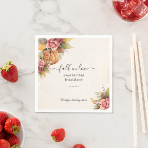 Serviette En Papier Tombez amoureux Citrouille Feuilles d'automne Show