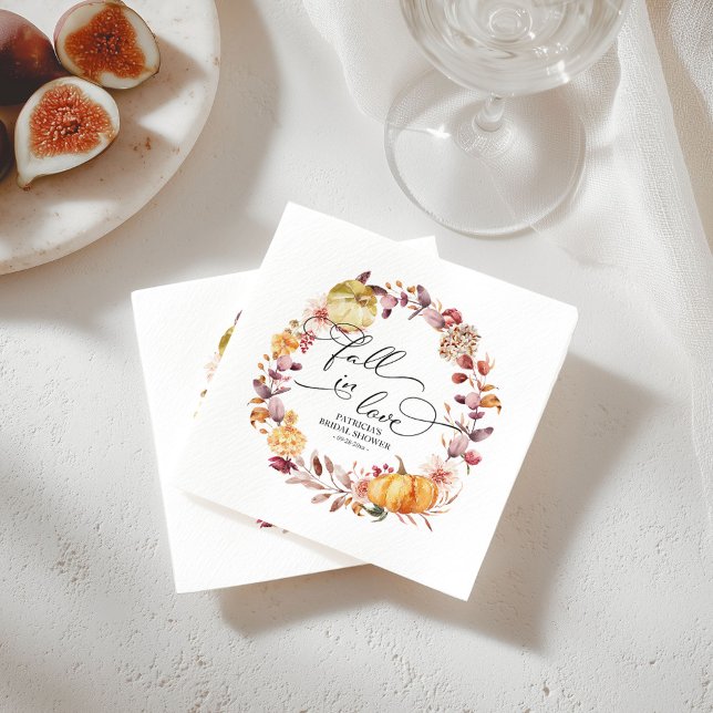 Serviette En Papier Tombez amoureux des feuilles d'automne et de la ci (Créateur téléchargé)