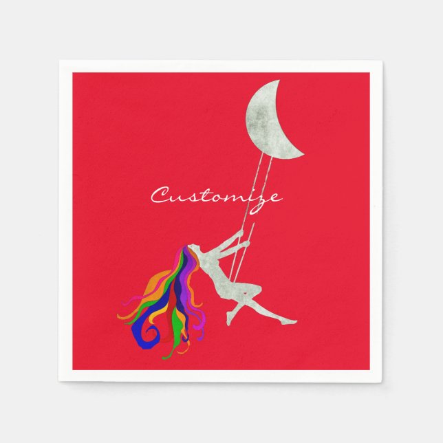 Serviette En Papier Tonnerre à tête rouge pivotante Lune (Devant)