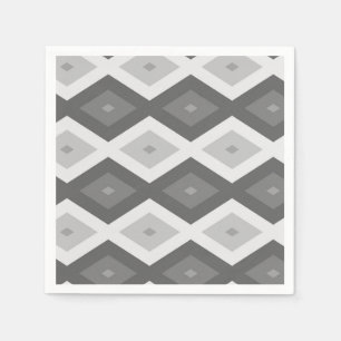 Serviette En Papier Tons de motif de diamant gris