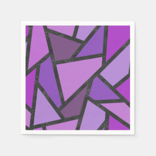 Serviette En Papier Tons de vitrail violet motif