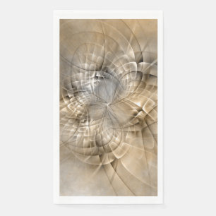 Serviette En Papier Tons Terre Abstrait Art fractal moderne Texture