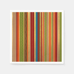 Serviette En Papier Tons Terres rayures