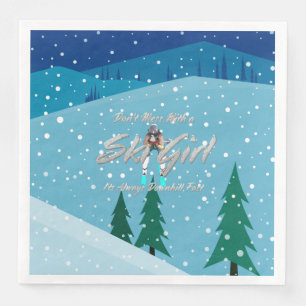 Serviette En Papier TOP Don't Mess With Ski Girl