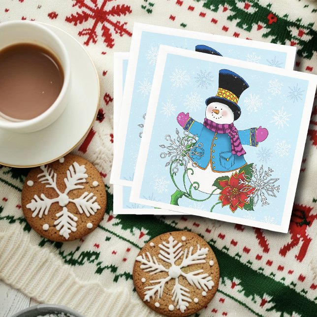 Serviette En Papier Top Hat Snowman (Créateur téléchargé)