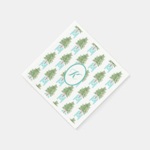 Serviette En Papier Topiaire d'arbres orange Chinoiserie  