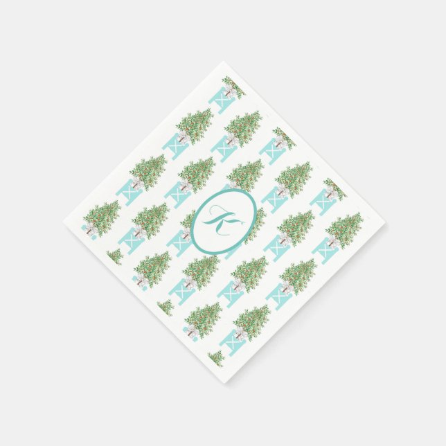 Serviette En Papier Topiaire d'Orange Chinoiserie   (Coin)