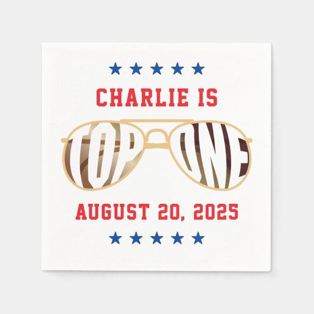 Serviette En Papier TopOne Fighter Pilote thème premier anniversaire (Devant)