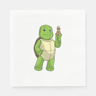 Serviette En Papier Tortue aux échecs avec pion