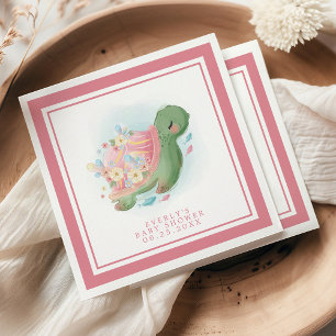 Serviette En Papier Tortue de mer florale rose adorable Baby Shower