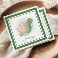 Tortue de mer florale verte Baby Shower adorable