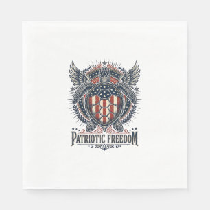 Serviette En Papier Tortue de mer patriotique