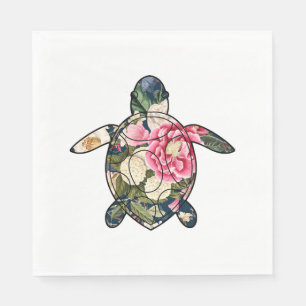 Serviette En Papier Tortue marine floral