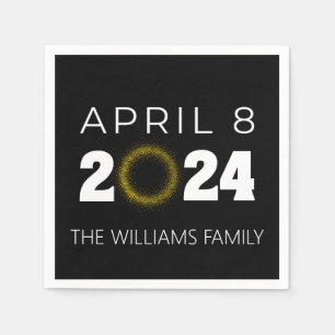 Serviette En Papier Total Solaire Eclipse USA 8 avril 2024