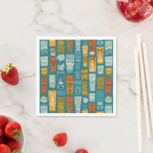 Serviette En Papier Totems Tiki Rétro