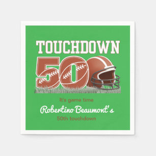 Serviette En Papier Touchdown Cinquante Anniversaire de 50 ans drôle d