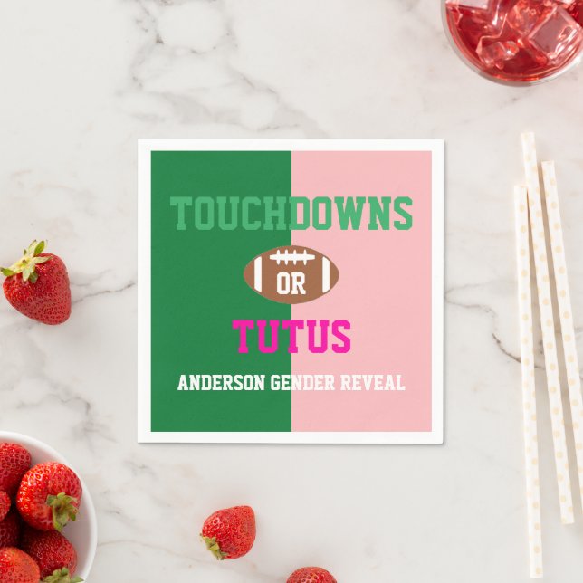 Serviette En Papier Touchdowns ou Tutus Genre Reveal (En situation)