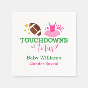 Serviette En Papier Touchdowns ou Tutus Genre Reveal Party