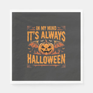 Serviette En Papier Toujours citrouille de chauve-souris de Halloween
