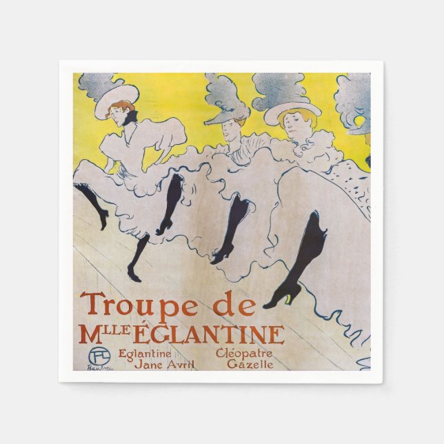 Serviette En Papier Toulouse-Lautrec - Troupe de Mlle Eglantine (Devant)