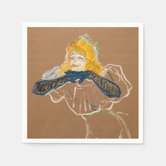 Serviette En Papier Toulouse-Lautrec - Yvette Guilbert Singing (Devant)