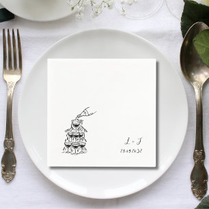 Serviette En Papier Tour de champagne avec monogramme personnalisé pou