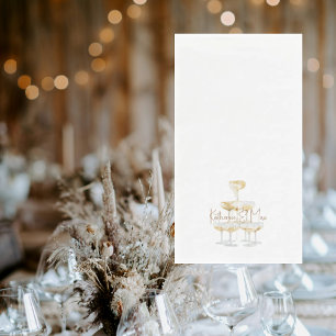 Serviette En Papier Tour de Champagne Noms Personnalisés Mariage III