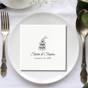 Serviette En Papier Tour de Champagne Personnalisée pour Mariage Cockt