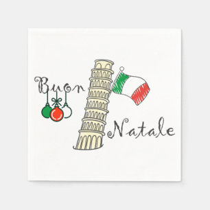 Serviette En Papier Tour de Pise de Buon Natale